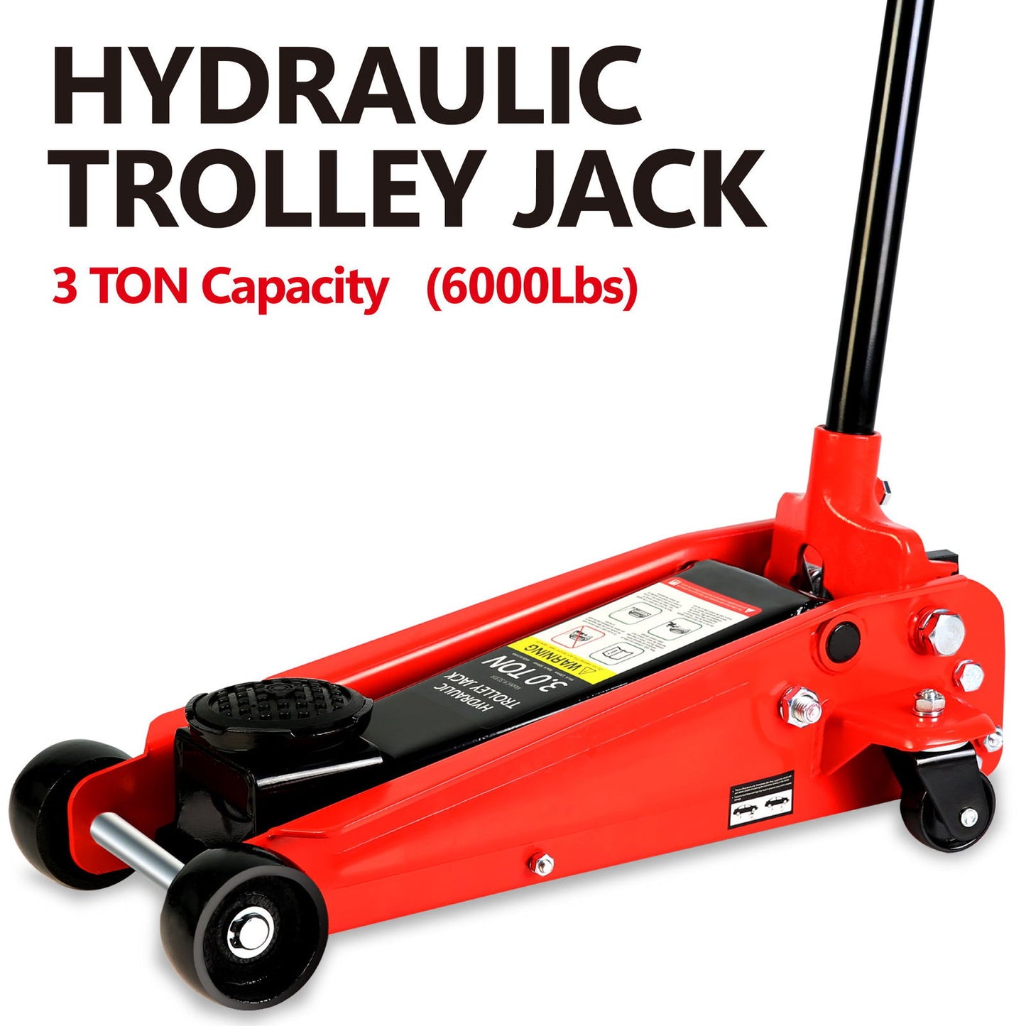 Hydraulic trolley Low Profile and Steel Racing Floor Jack with Piston Quick Lift Pump,3Ton (6,000 lb) Capacity, Lifting range 5.1"-20" himalipasal