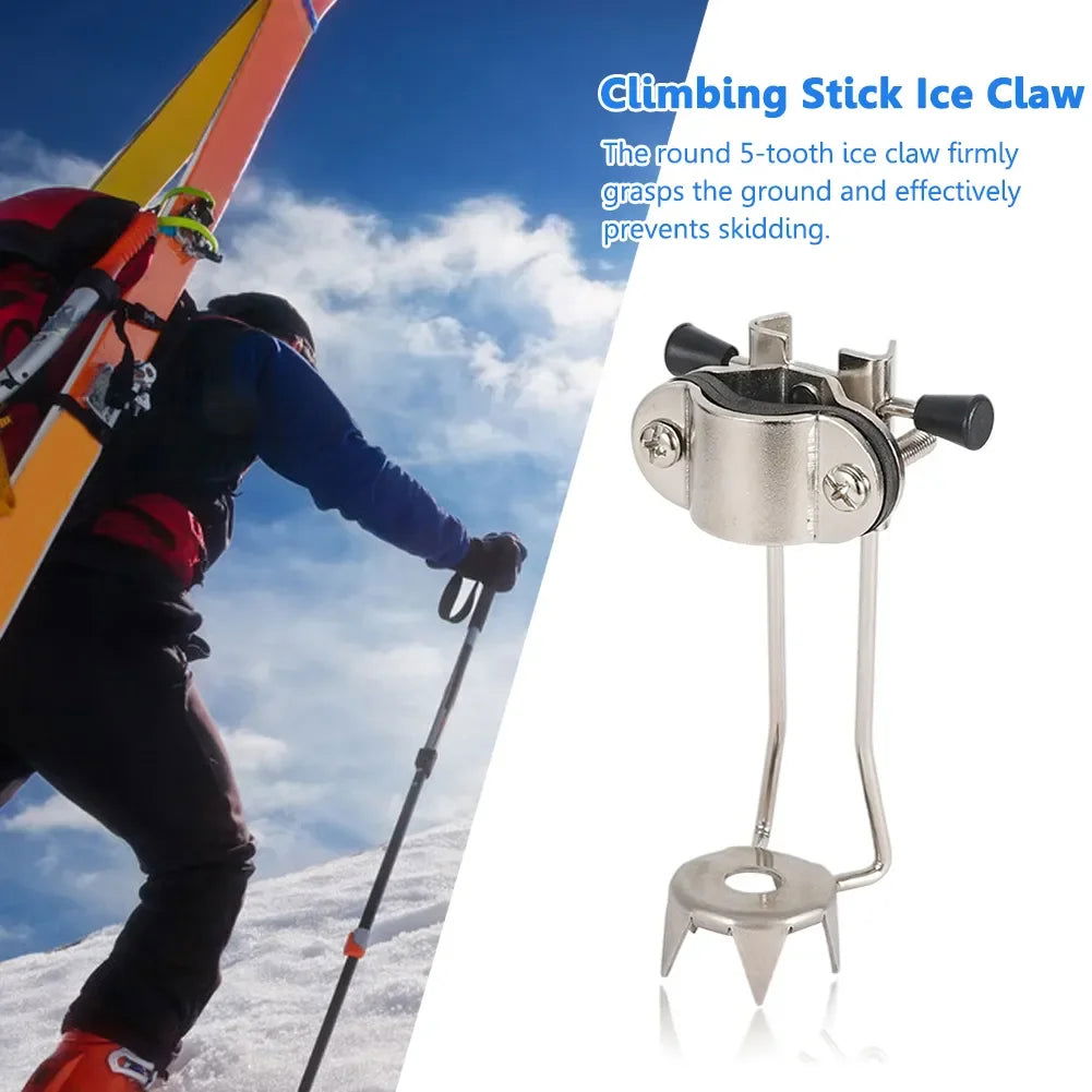 Ice Claw Crampon Stainless Steel Hiking Grip Crutches Anti-skid Non Slip for Winter Outdoor Snow Mountaineering Claw himalipasal