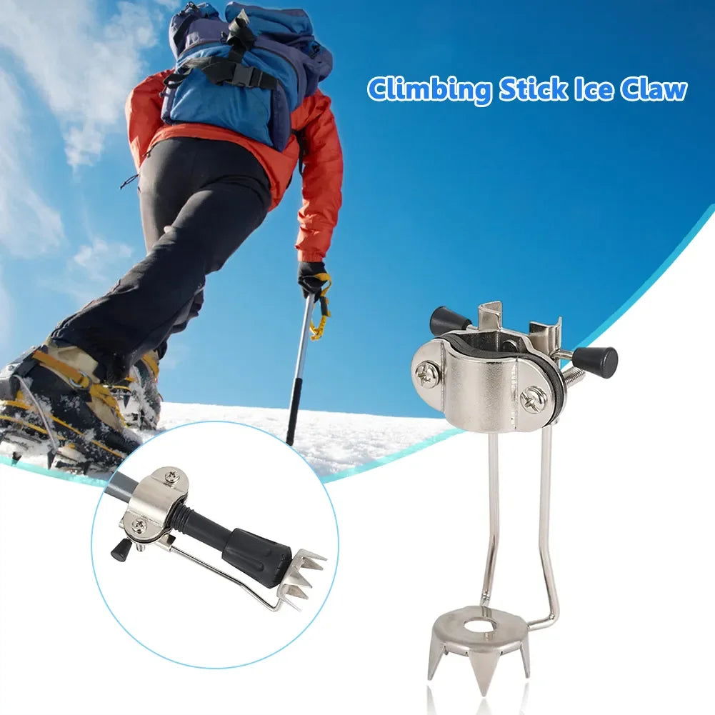 Ice Claw Crampon Stainless Steel Hiking Grip Crutches Anti-skid Non Slip for Winter Outdoor Snow Mountaineering Claw himalipasal