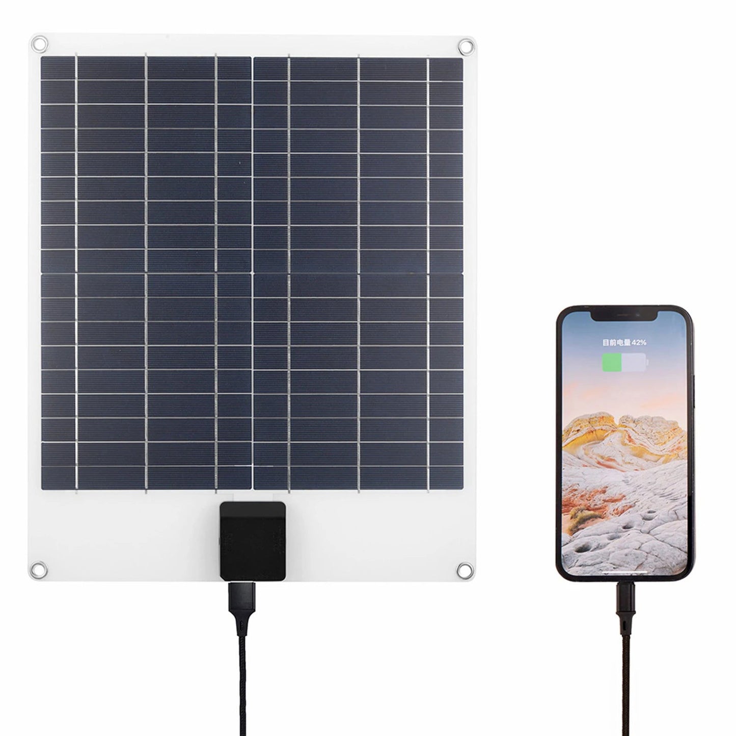 Kit 20W Solar Panel 5V 2A USB Accessories Fast Charging Flexible For RV Camping Mountaineering Higher Efficiency himalipasal