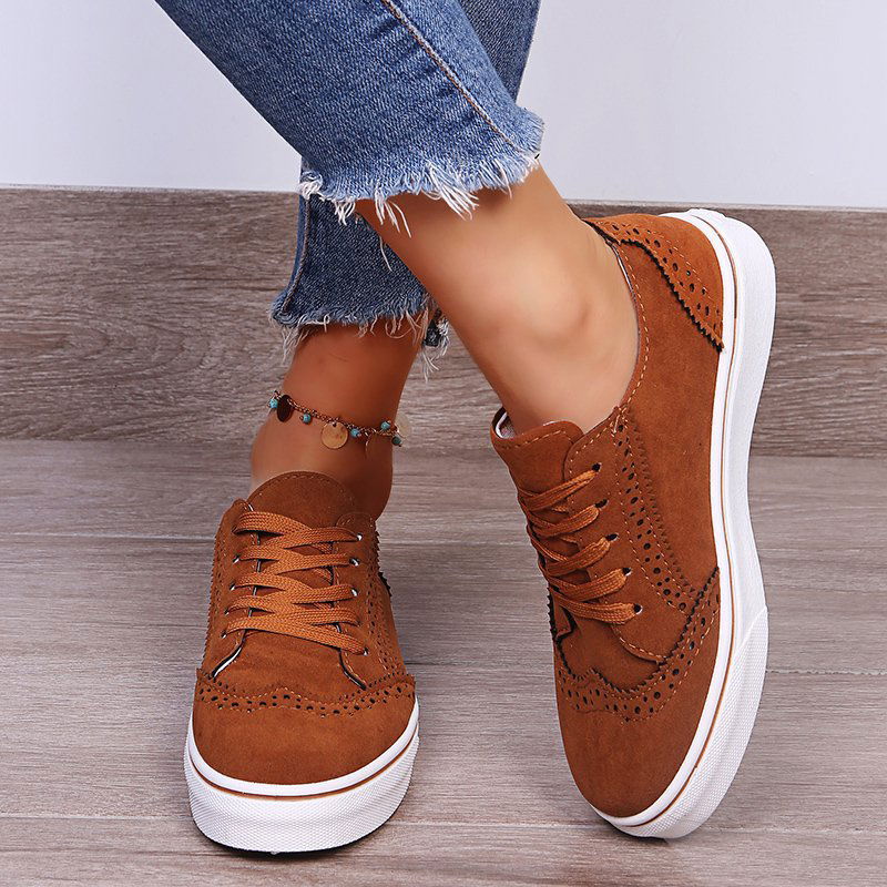 Lace-Up Suedette Flat Sneakers himalipasal