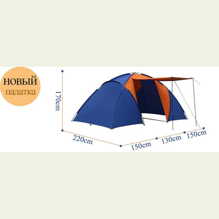 Large Camping Tent Waterproof Canvas Fiberglass 8 10 Family Tunnel Equipment Outdoor Mountaineering Party Gift Uv Protection himalipasal