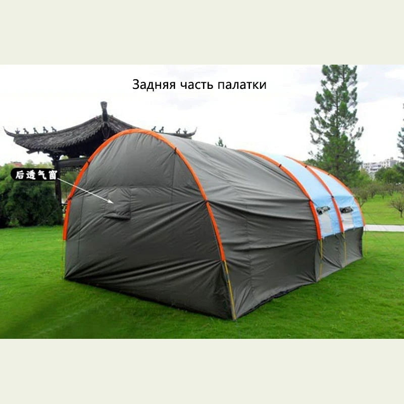 Large Camping Tent Waterproof Canvas Fiberglass 8 10 Family Tunnel Equipment Outdoor Mountaineering Party Gift Uv Protection himalipasal