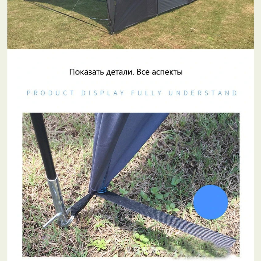 Large Camping Tent Waterproof Canvas Fiberglass 8 10 Family Tunnel Equipment Outdoor Mountaineering Party Gift Uv Protection himalipasal