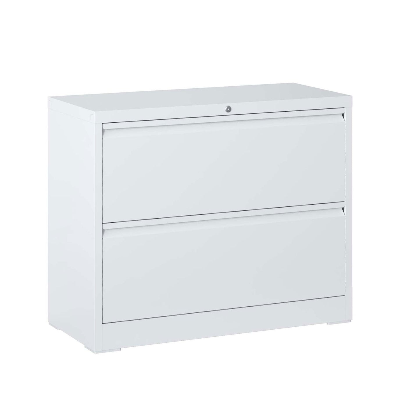 Lateral File Cabinet 2 Drawer, White Filing Cabinet with Lock, Lockable File Cabinet for Home Office, Locking Metal File Cabinet for Legal/Letter/A4/F4 Size himalipasal