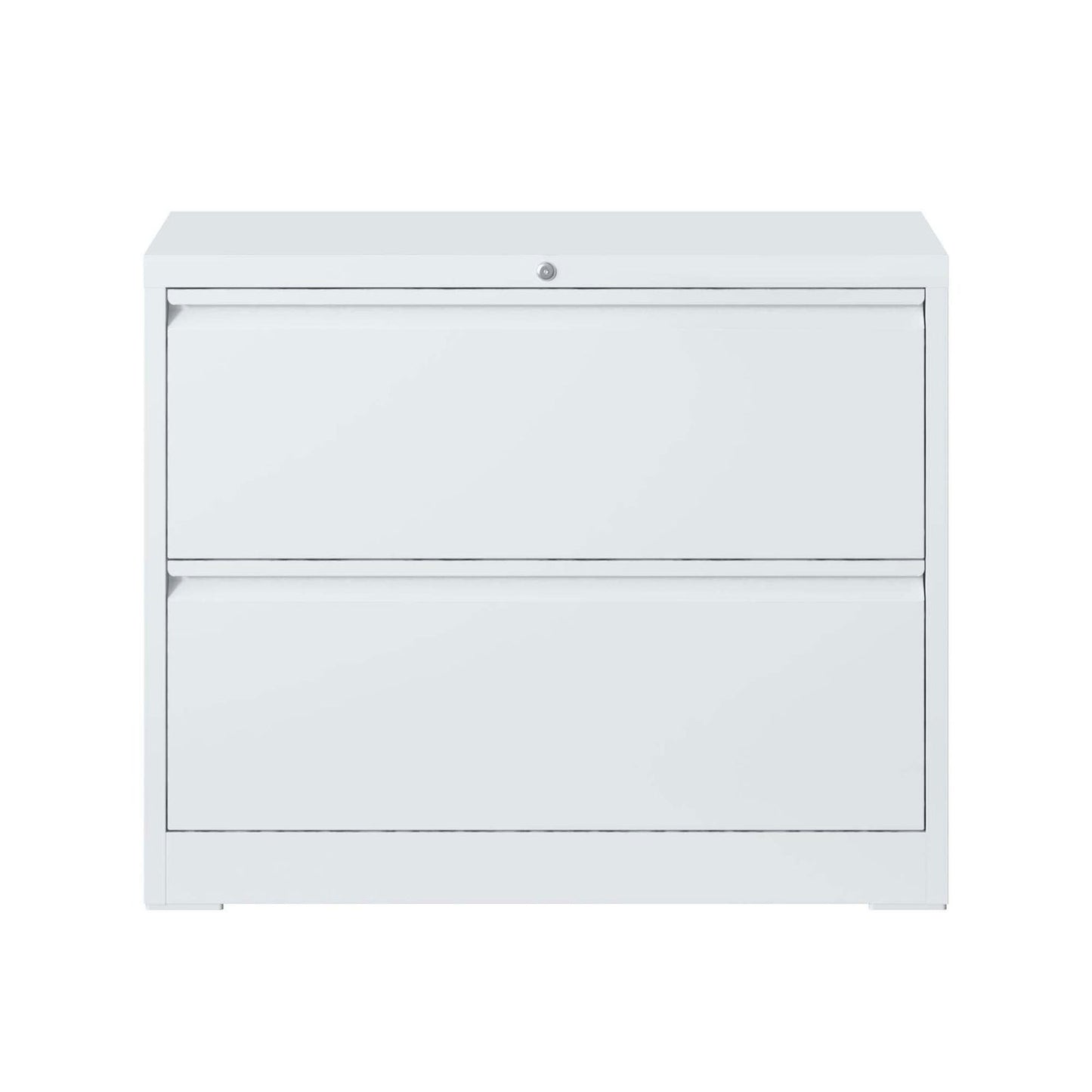 Lateral File Cabinet 2 Drawer, White Filing Cabinet with Lock, Lockable File Cabinet for Home Office, Locking Metal File Cabinet for Legal/Letter/A4/F4 Size himalipasal