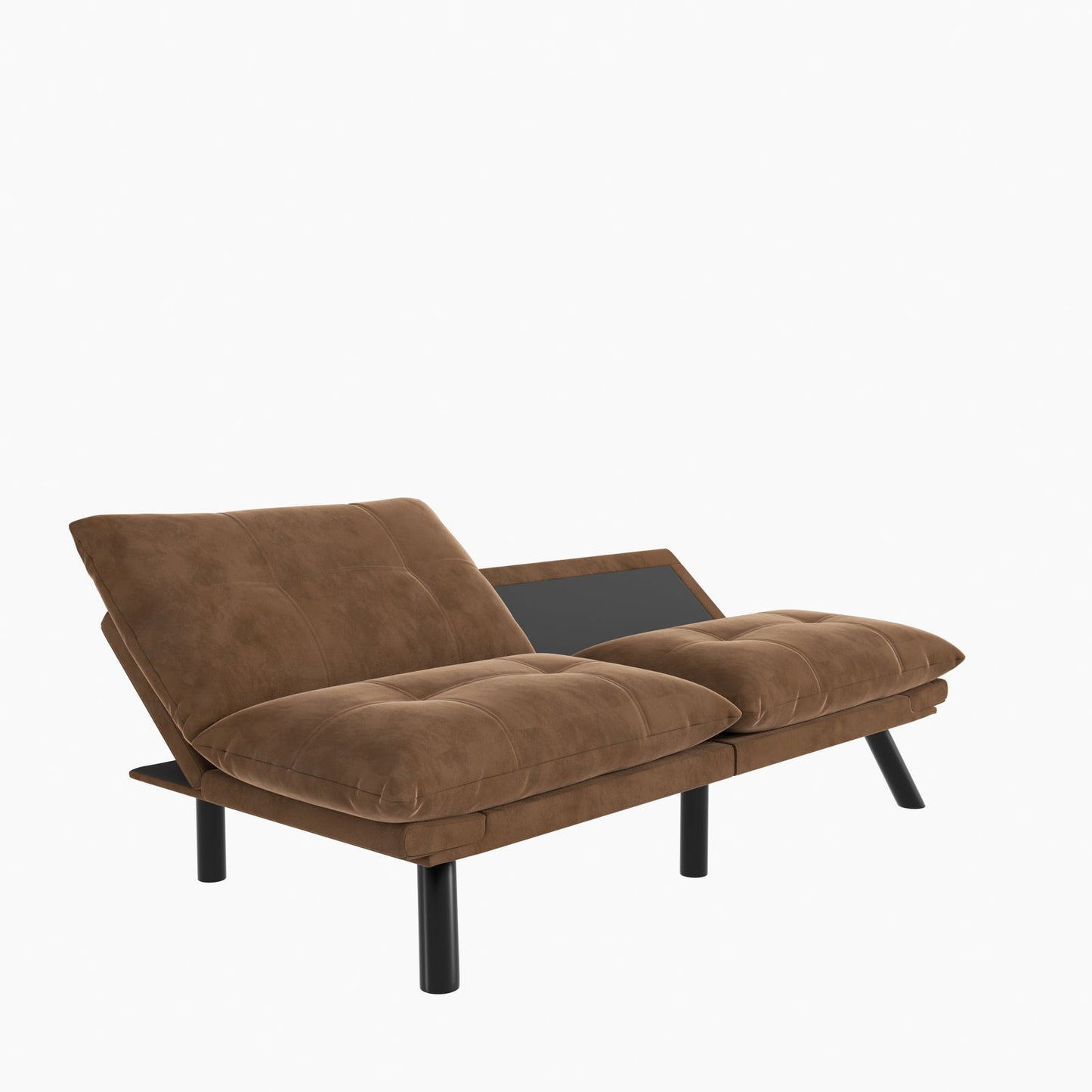 Leatehr Feeling Brown Convertible Folding Modern sofa Bed himalipasal