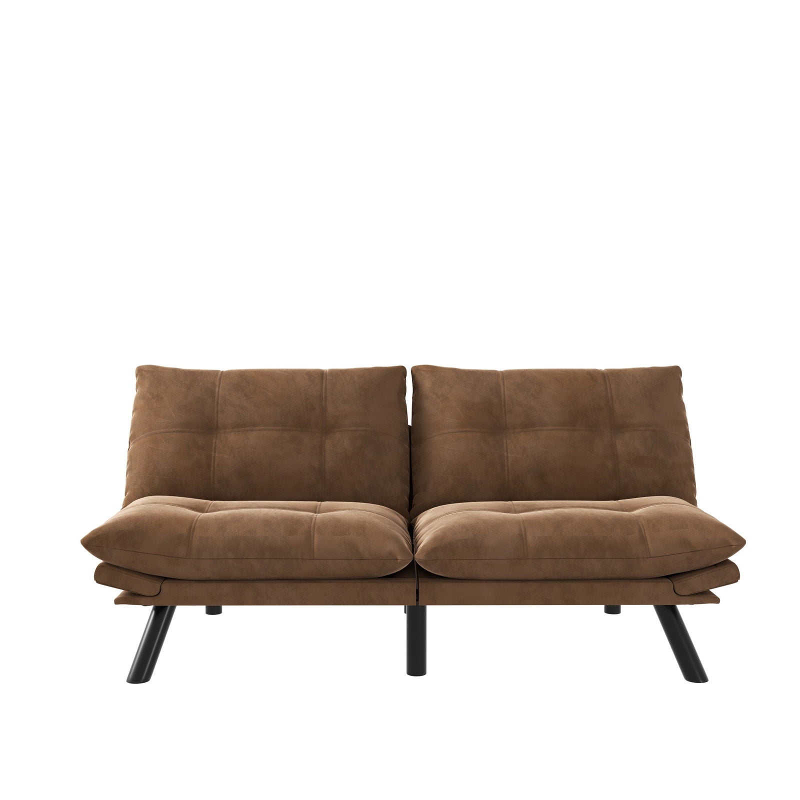 Leatehr Feeling Brown Convertible Folding Modern sofa Bed himalipasal