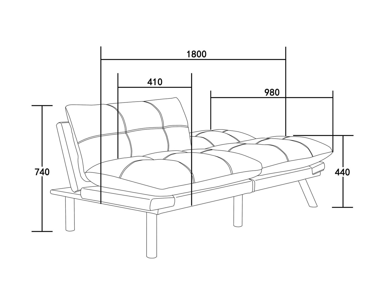 Leatehr Feeling Brown Convertible Folding Modern sofa Bed himalipasal