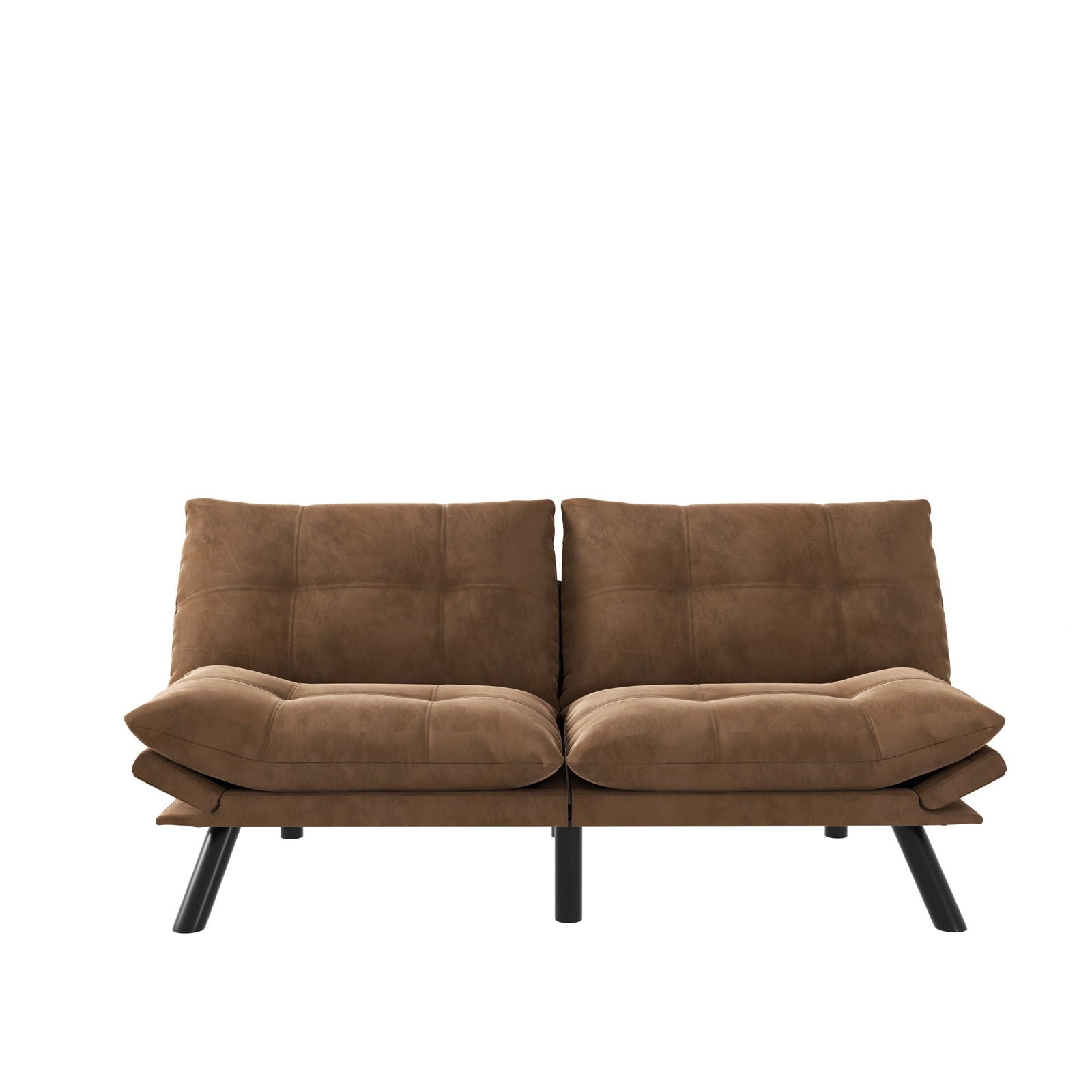 Leatehr Feeling Brown Convertible Folding Modern sofa Bed himalipasal