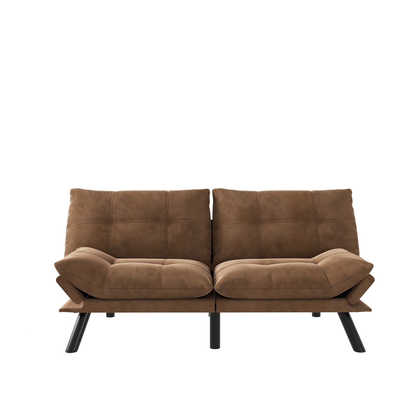 Leatehr Feeling Brown Convertible Folding Modern sofa Bed himalipasal