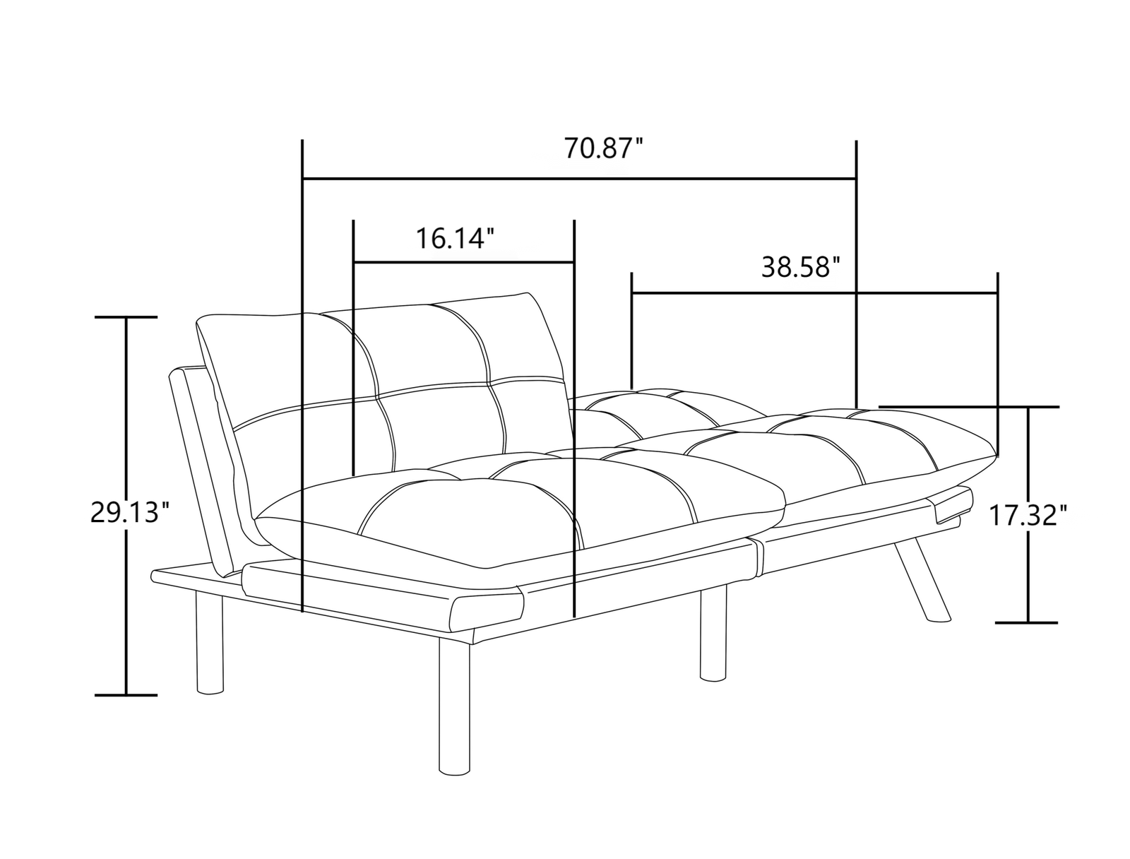 Leatehr Feeling Brown Convertible Folding Modern sofa Bed himalipasal