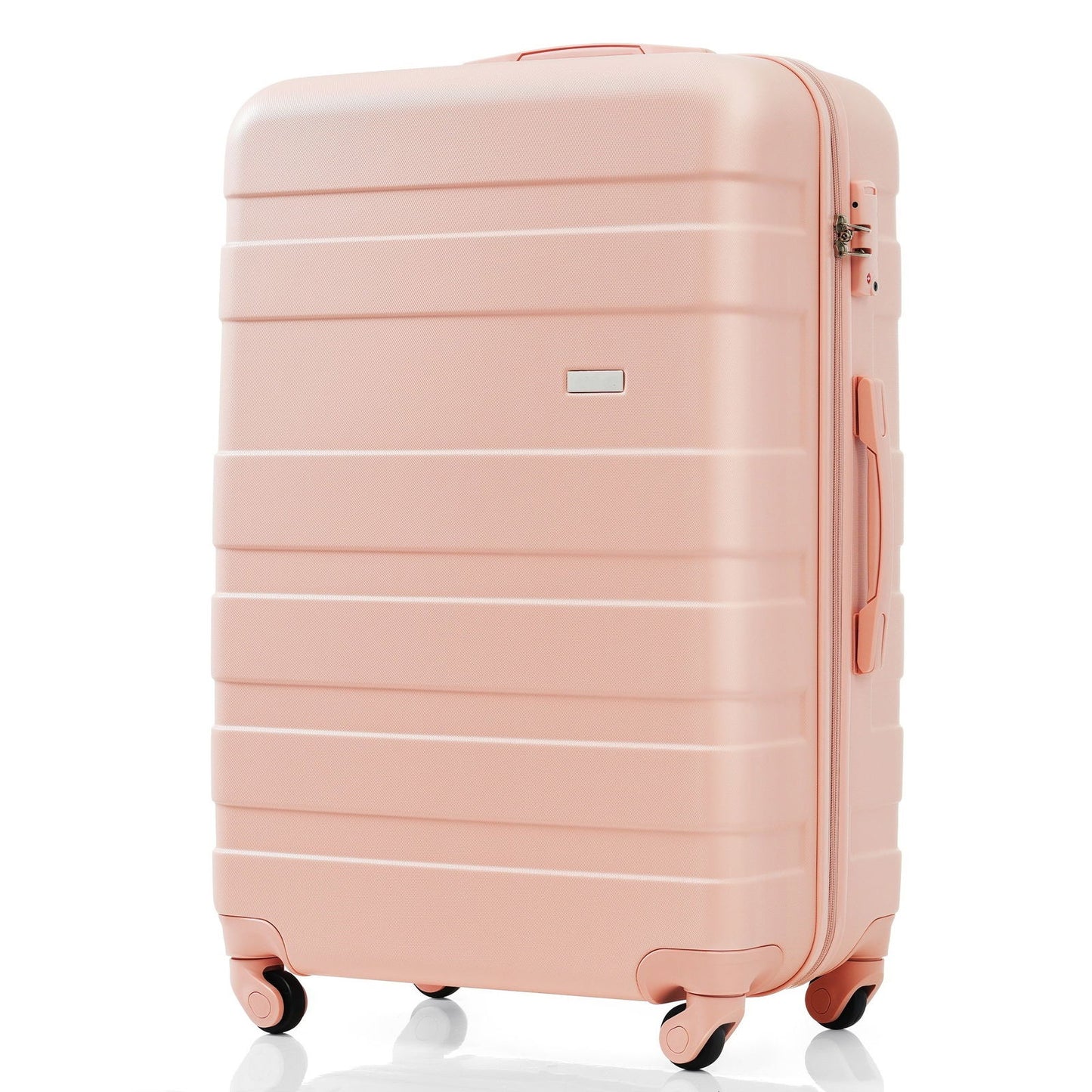 Luggage Sets New Model ABS Hardshell 3pcs Clearance Luggage Hardside Lightweight Durable Suitcase sets Spinner Wheels Suitcase with TSA Lock 20''24''28''( pink) himalipasal