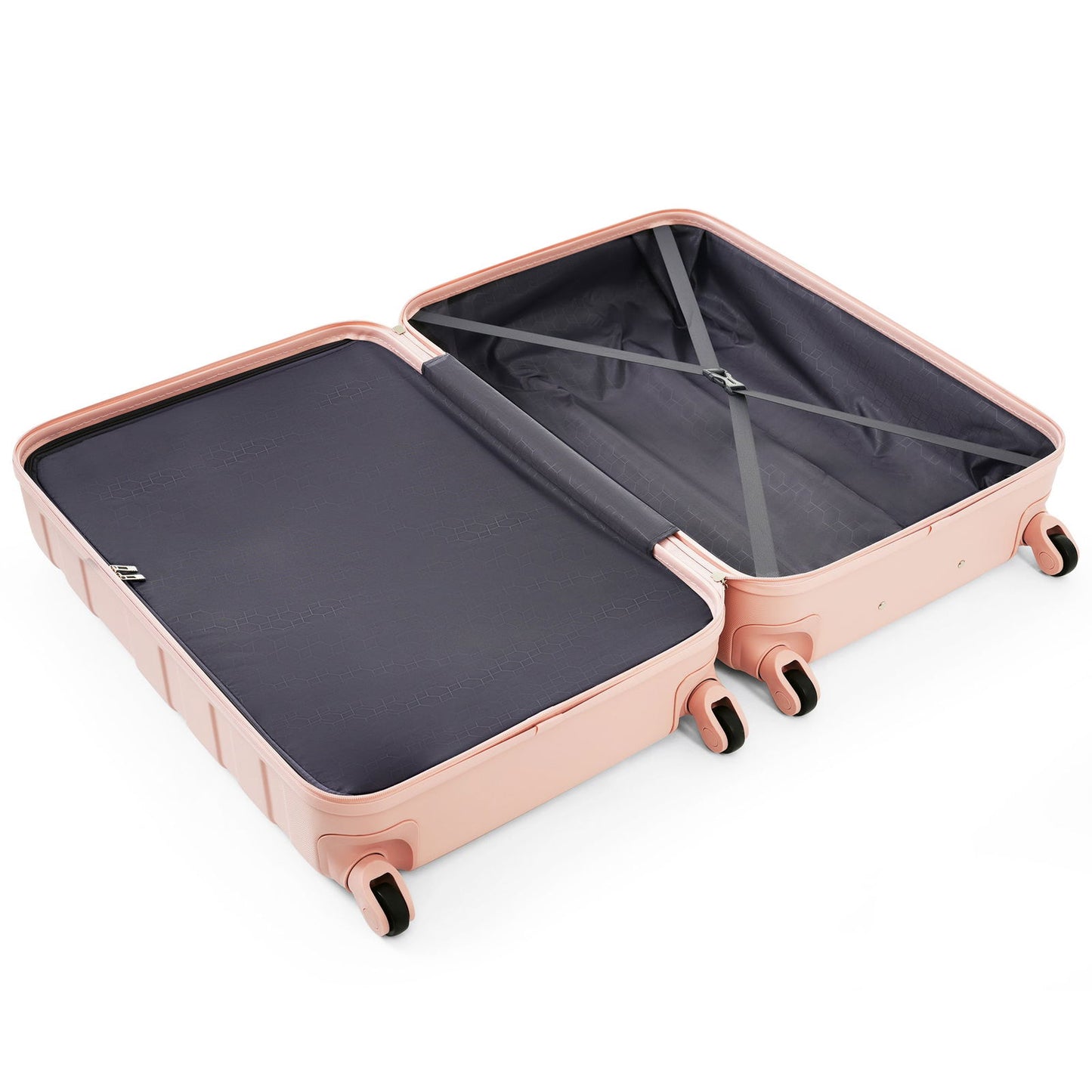 Luggage Sets New Model ABS Hardshell 3pcs Clearance Luggage Hardside Lightweight Durable Suitcase sets Spinner Wheels Suitcase with TSA Lock 20''24''28''( pink) himalipasal