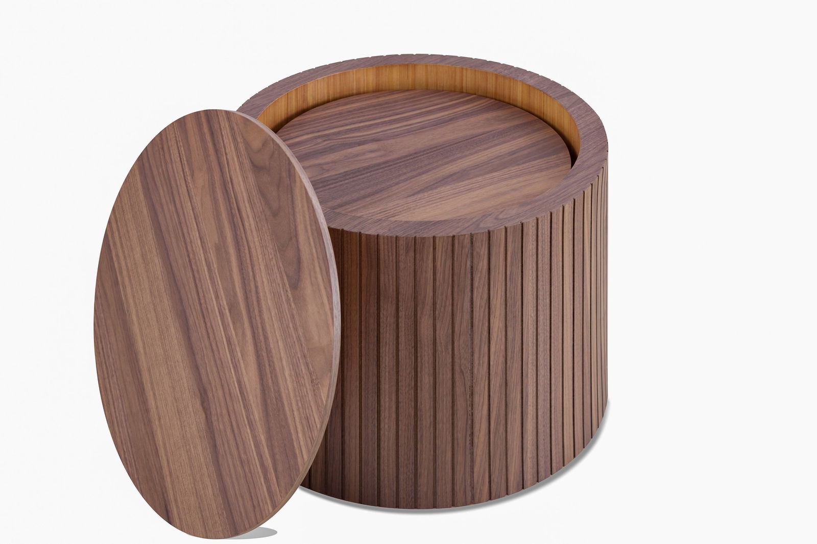 MDF nested table set 2 pieces, handcrafted round coffee table in living/lounge area, walnut color himalipasal