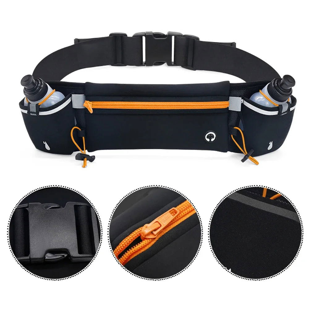 Man/Woman Marathon Trail Running Waist Pack For Phone Water Bottle Sports Fanny Pack Fitness Dual Pocket Running Belt Waist Bag himalipasal