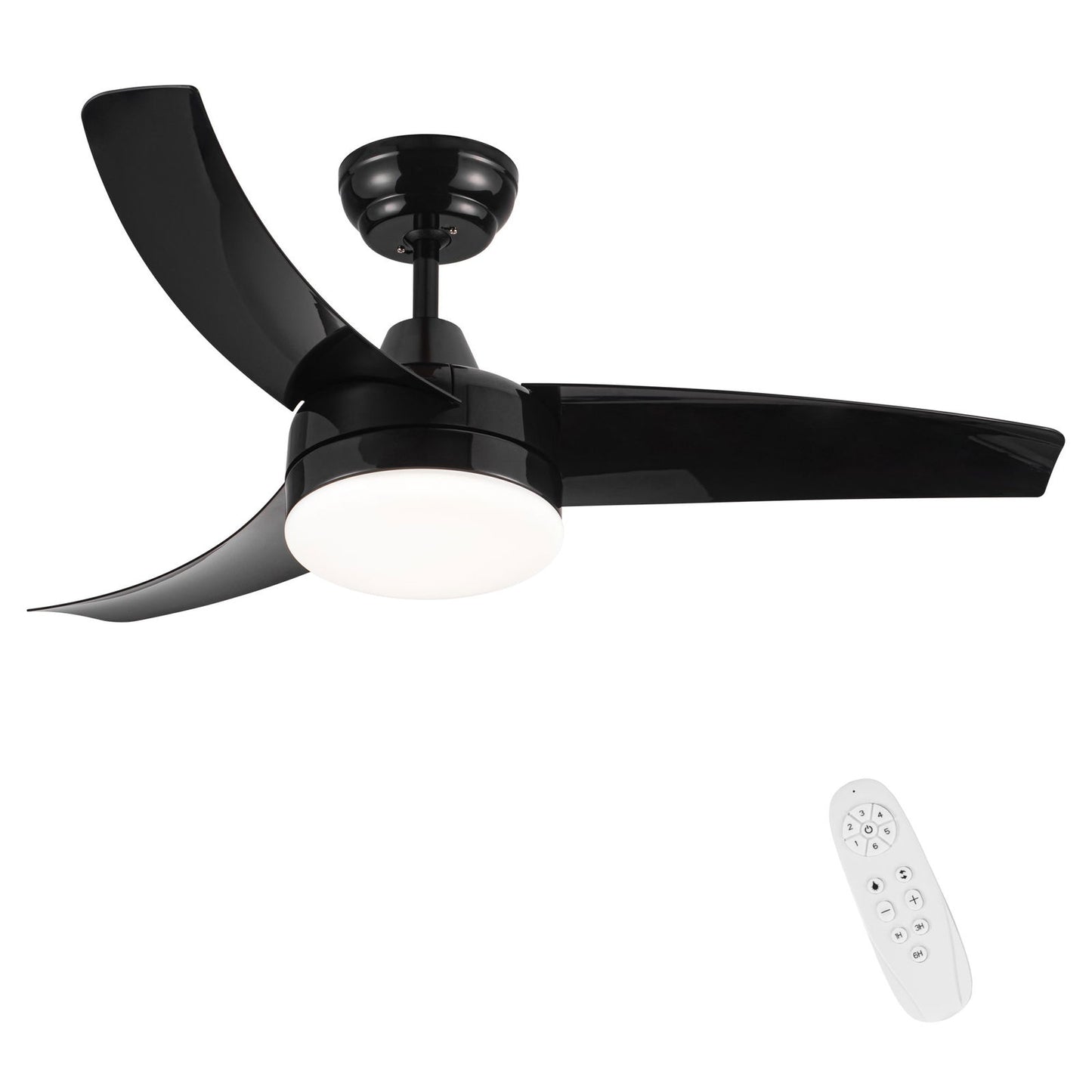 Matte Black Ceiling Fan with Integrated LED Light himalipasal