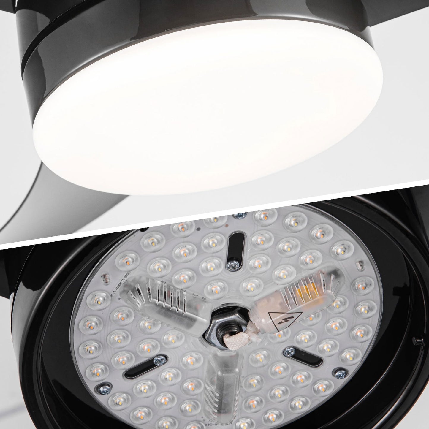 Matte Black Ceiling Fan with Integrated LED Light himalipasal