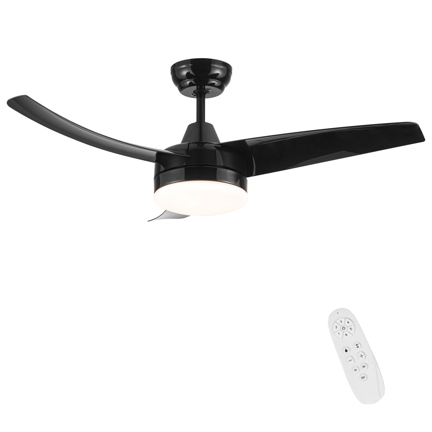 Matte Black Ceiling Fan with Integrated LED Light himalipasal