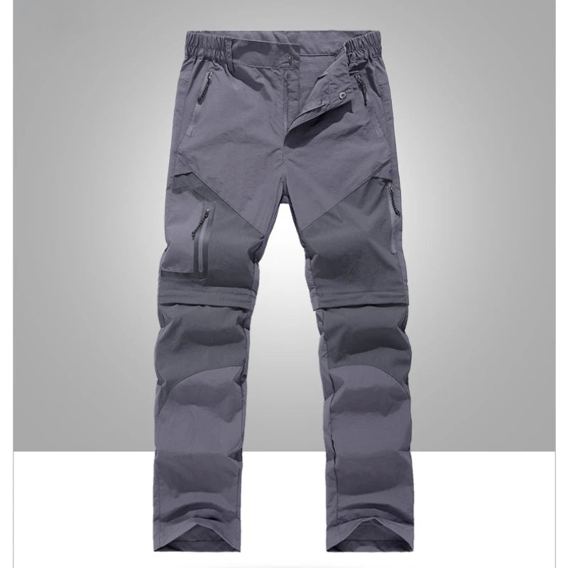 Men Elastic Quick Drying detachable Pants Waterproof Breathable Casual Pant Comfortable Splicing Light Mountaineering Trousers himalipasal