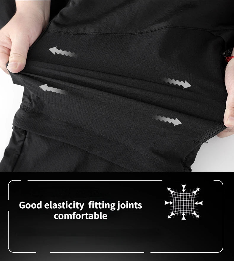 Men Elastic Quick Drying detachable Pants Waterproof Breathable Casual Pant Comfortable Splicing Light Mountaineering Trousers himalipasal