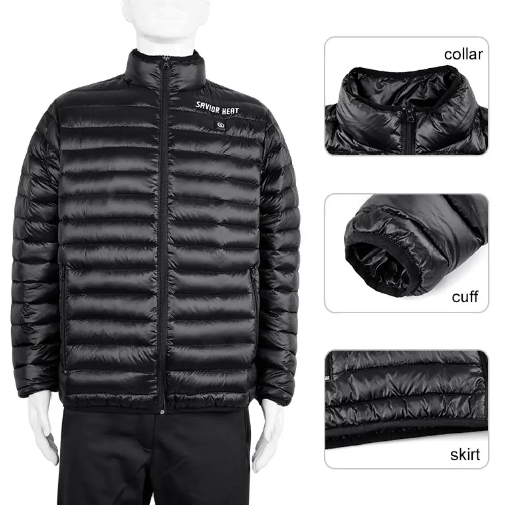 Men's Heating Down Jacket Winter Warm Naturehike Thick Coat Woman Heated Puffer Jacket With Battery Camping Hiking Solid Black himalipasal