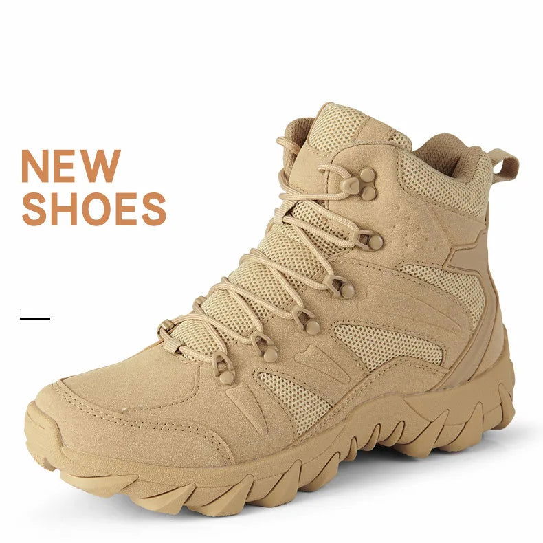 Men's Hiking Shoes Suede Leather Outdoor Shoes Wear-resistant Men Trekking Walking Hunting Tactical Sneakers himalipasal