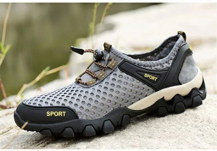 Men's Mesh Sports Shoes Fashion Mountaineering Breathable Lightweight Anti Slip Shoes Outdoor Travel Running Casual Shoes himalipasal