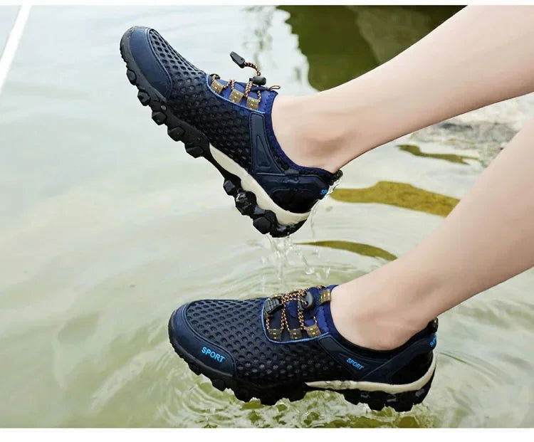 Men's Mesh Sports Shoes Fashion Mountaineering Breathable Lightweight Anti Slip Shoes Outdoor Travel Running Casual Shoes himalipasal