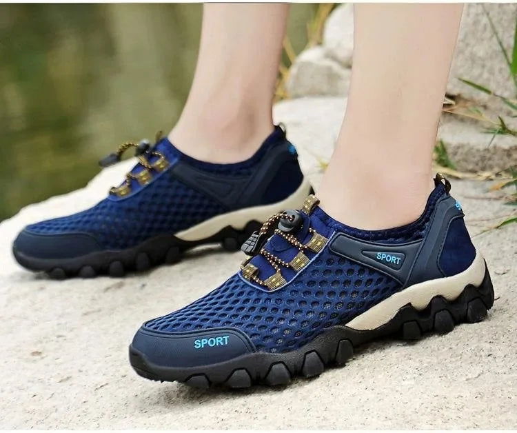 Men's Mesh Sports Shoes Fashion Mountaineering Breathable Lightweight Anti Slip Shoes Outdoor Travel Running Casual Shoes himalipasal