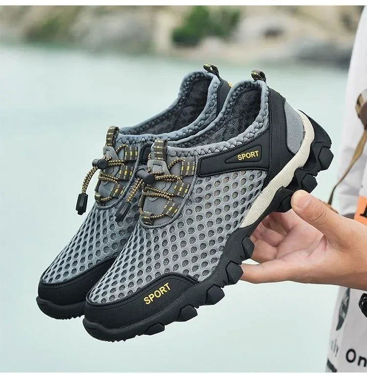 Men's Mesh Sports Shoes Fashion Mountaineering Breathable Lightweight Anti Slip Shoes Outdoor Travel Running Casual Shoes himalipasal