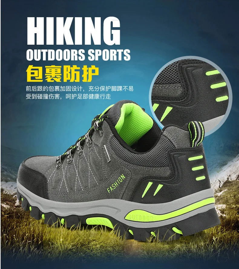 Men's Mountaineering Sports Shoes Men Non Slip Casual Shoes Outdoor Wear-resistant Shock-absorbing Comfort Lace Up Male Sneakers himalipasal