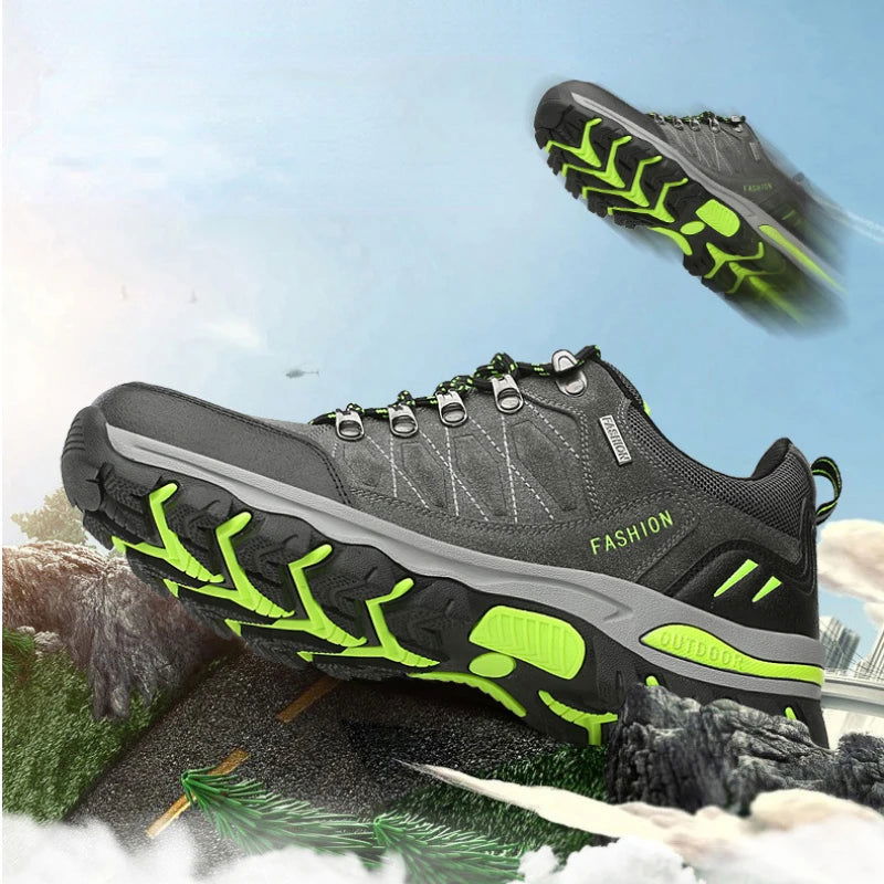 Men's Mountaineering Sports Shoes Men Non Slip Casual Shoes Outdoor Wear-resistant Shock-absorbing Comfort Lace Up Male Sneakers himalipasal