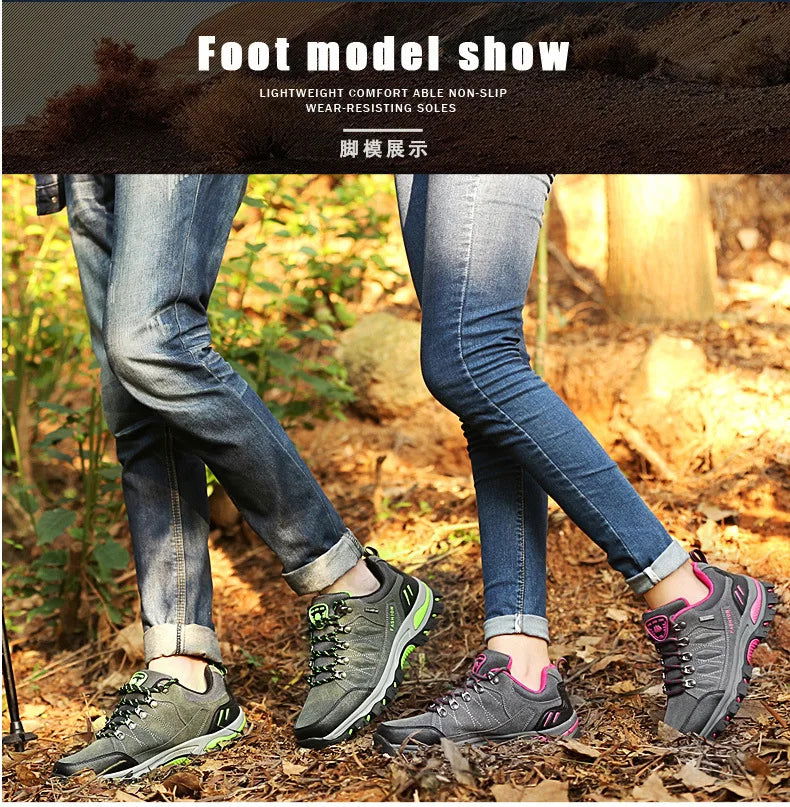 Men's Mountaineering Sports Shoes Men Non Slip Casual Shoes Outdoor Wear-resistant Shock-absorbing Comfort Lace Up Male Sneakers himalipasal