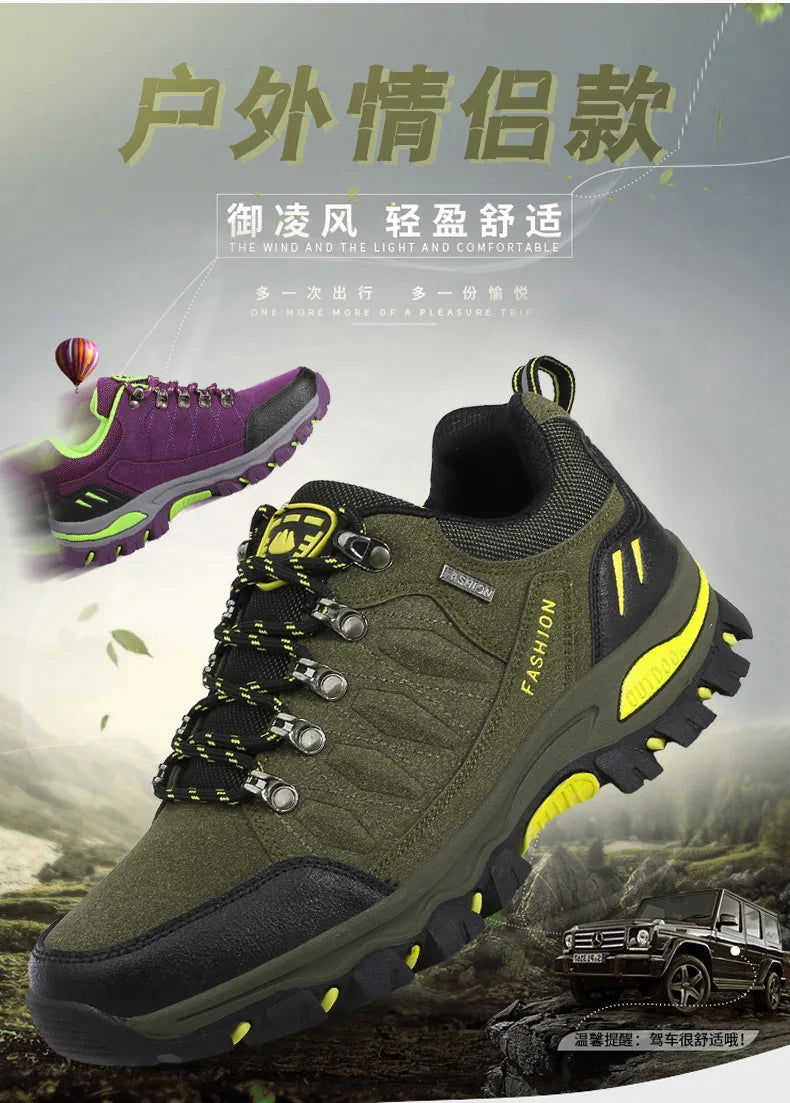 Men's Mountaineering Sports Shoes Men Non Slip Casual Shoes Outdoor Wear-resistant Shock-absorbing Comfort Lace Up Male Sneakers himalipasal