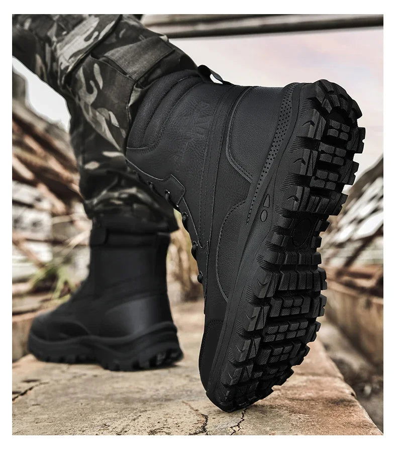 Men's Waterproof Leather Hiking Work Boots Man sneakers Non-Slip Lightweight Breathable Non-Slip Desert Boots shoes for men himalipasal