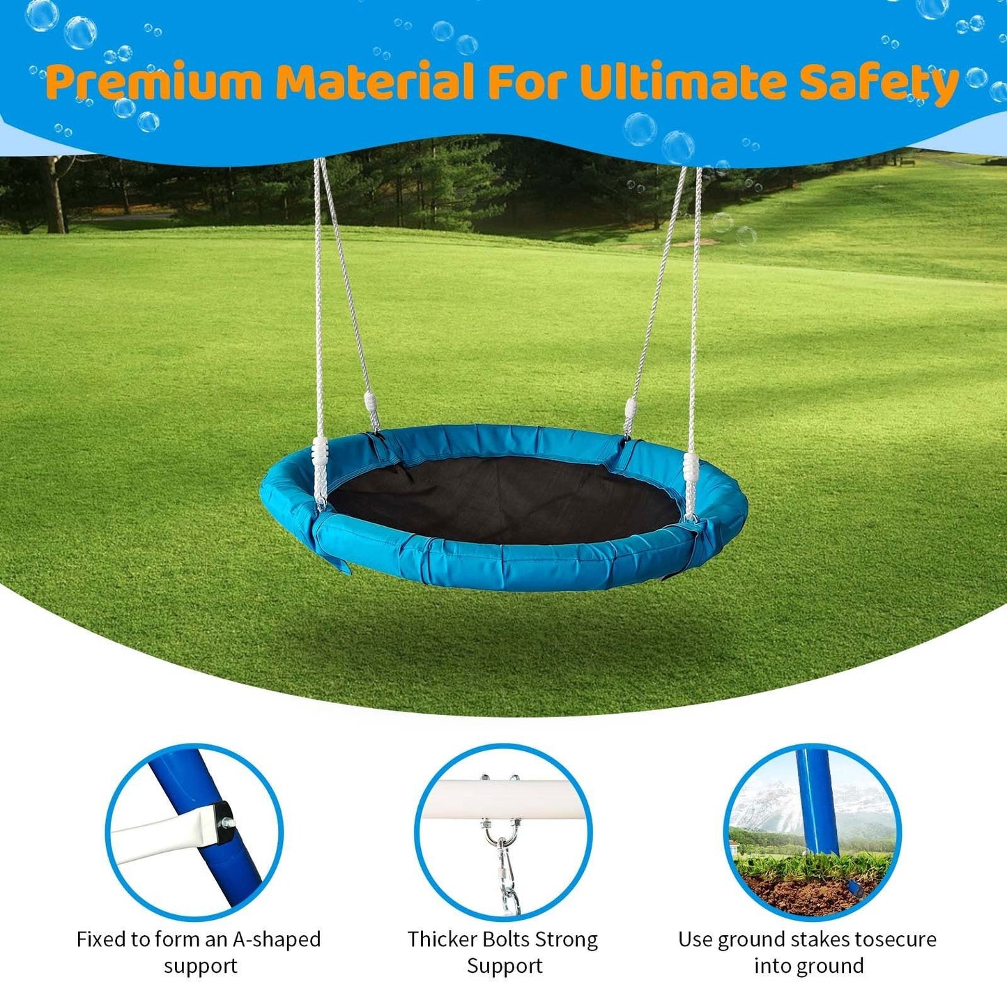 Metal Swing Stand With Saucer Outdoor Playground Metal Swing Set For Kids Outdoor Play Equipment himalipasal