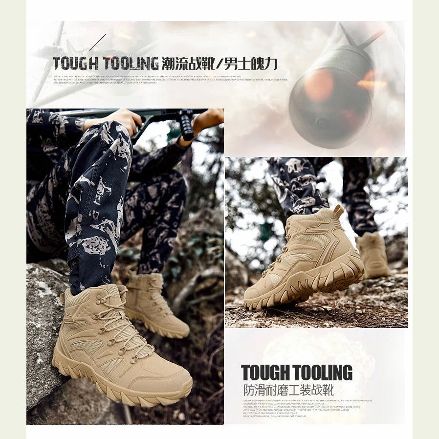 Military Man Tactical Boots Army Boots Men's Casual Shoes Hiking Boots Male Sneakers Sports and Leisure Loafers Platform Sports himalipasal