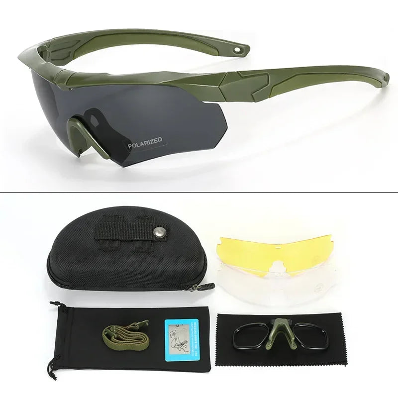 Military Tactical Goggles CS Airsoft Windproof Shooting Glasses HD 3 Lens Motocross Motorcycle Mountaineering Safe Glasses himalipasal