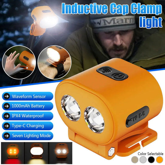 Mini Headlamp Hat Clip Light USB Rechargeable Helmet Headlight Portable LED Sensor Headlight Torch Waterproof Work Light Camping himalipasal