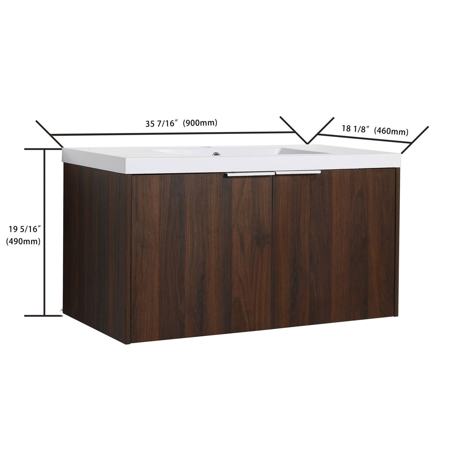 Modern Design 36 Inch Float Mounting Bathroom Vanity With Sink Soft Close Door,2 Doors-00636CAW(KD-Packing) himalipasal