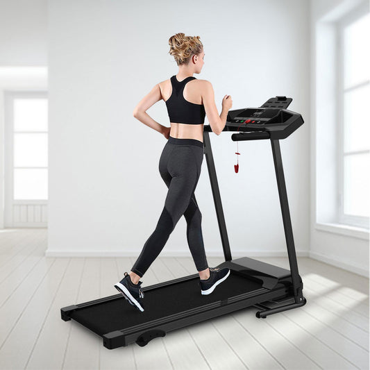 Motorized Electric Treadmill for Home - 3 Level Manual Inclination & Foldable Running Machine with 12 Programs with Phone Holder himalipasal