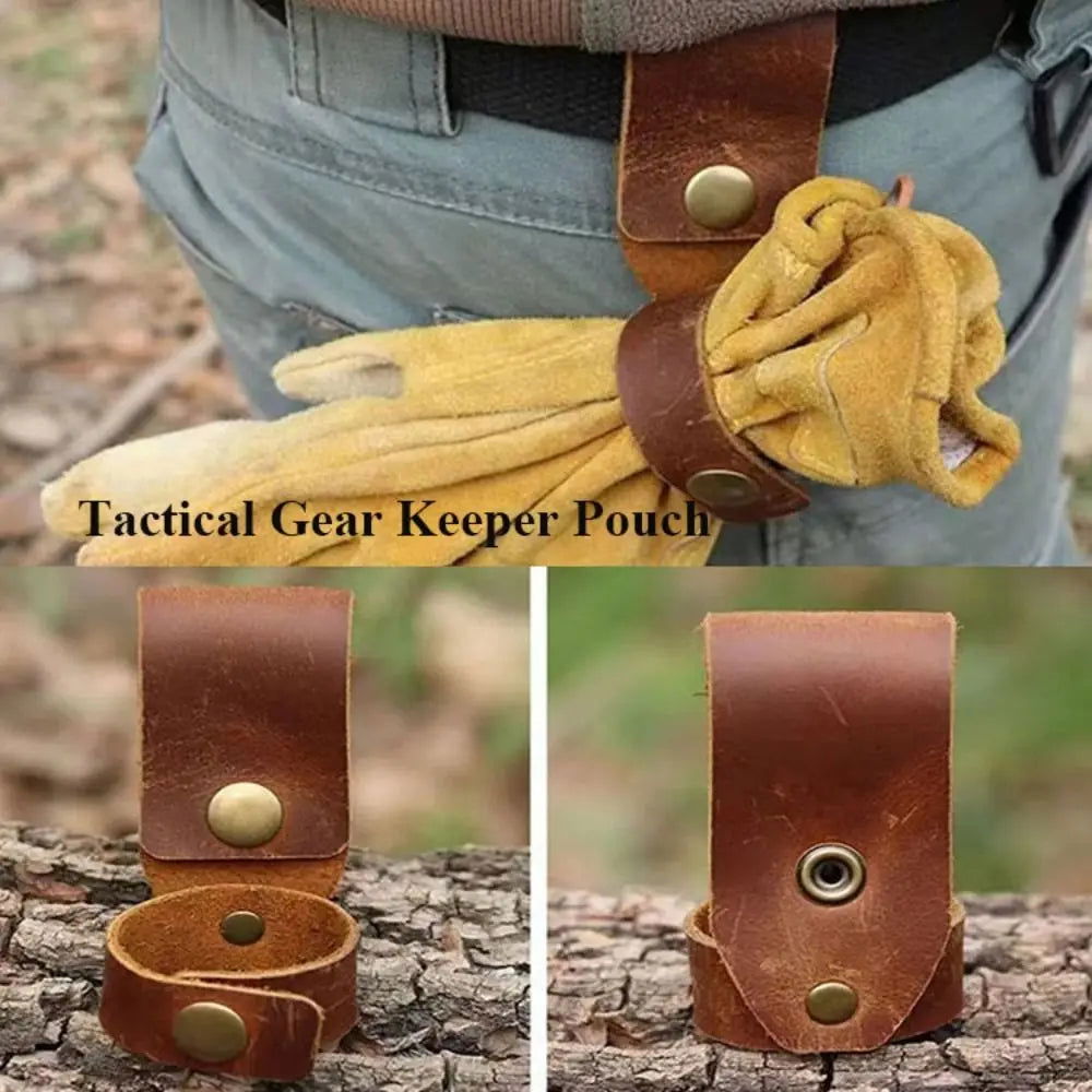 Mountaineering Leather Buckle Outdoor Keychain Gear Keeper Pouch Belt Keychain Gloves Rope Holder Hook Camping himalipasal