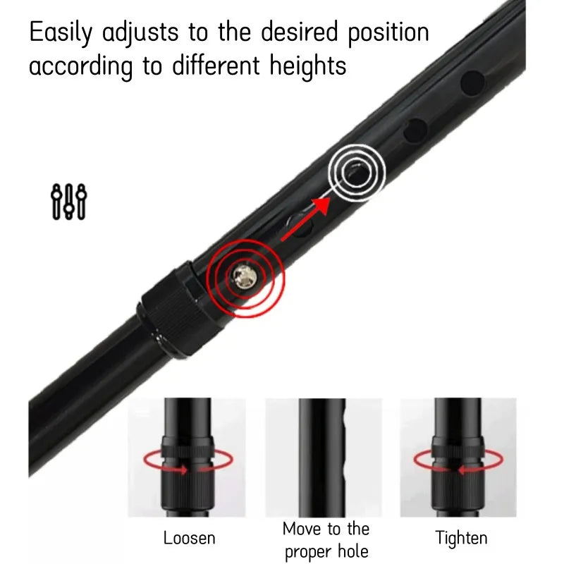 Mountaineering Pole Folding Walking Cane Portable Anti-Slip Elderly T Handle Walking Stick Outdoor Unisex Adjustable Hiking Pole himalipasal