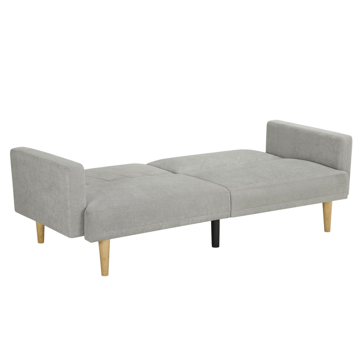 Multi-Functional Futon Sofa Bed :Tapered Wood Legs - Ideal for Small Living Rooms - Multi-Color Fabric Options - Easily Converts to Single Bed,Grey himalipasal