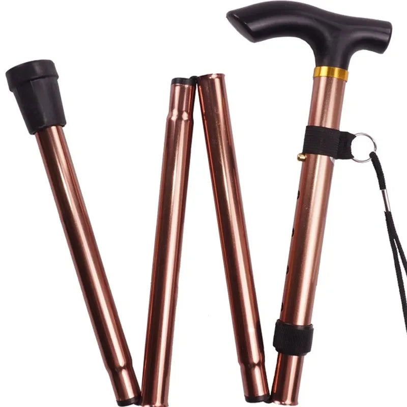 Multifunction Walking Stick Trekking Poles Telescopic Fold Crutches Hiking Stick Crutch Elderly Metal Stick Walking Cane Outdoor himalipasal