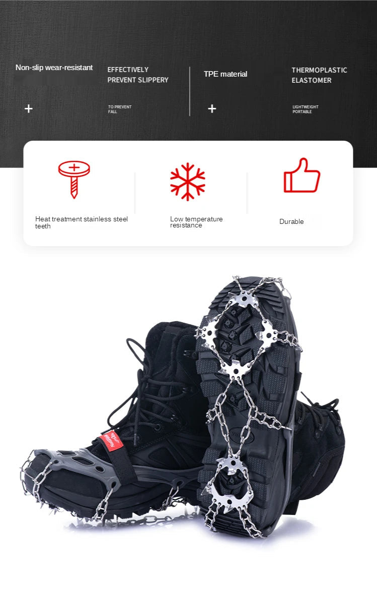 Naturehike NEW 13 /19 Teeth Anti-slip Climbing Crampons Outdoor Winter Ice Claws Snow Gripper Hiking Shoe Boot Grips Chain Spike himalipasal