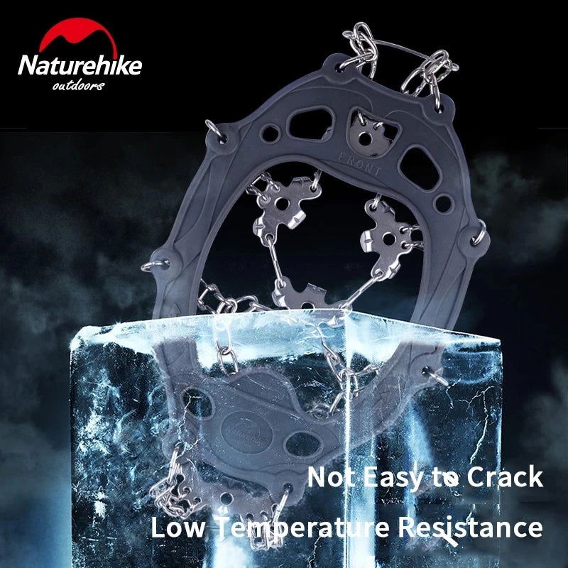 Naturehike NEW 13 /19 Teeth Anti-slip Climbing Crampons Outdoor Winter Ice Claws Snow Gripper Hiking Shoe Boot Grips Chain Spike himalipasal