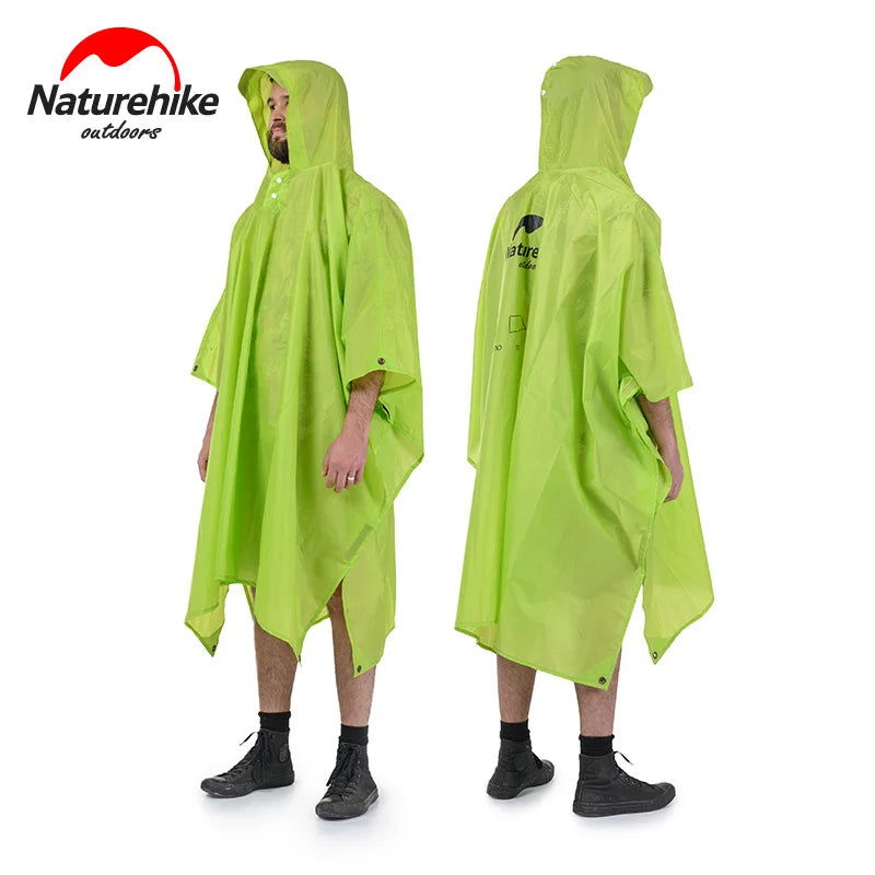 Naturehike Outdoor Raincoat Windbreaker 3in1 Multifunction Camping & Hiking Waterproof Poncho Nylon Travel Awning Mat himalipasal