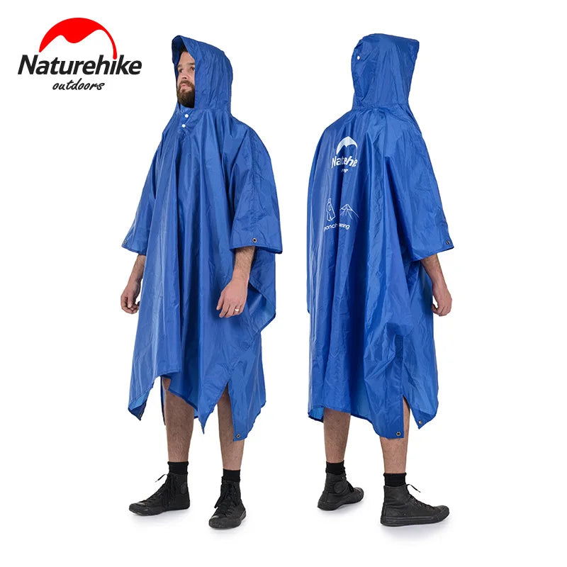 Naturehike Outdoor Raincoat Windbreaker 3in1 Multifunction Camping & Hiking Waterproof Poncho Nylon Travel Awning Mat himalipasal